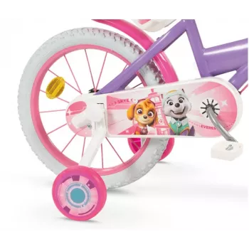 Vaikiškas dviratis 16 Paw Patrol Violetinis 1680 Mergaitėms TOIMSA