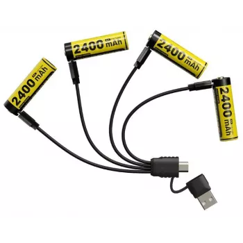 Įkraunamas ličio jonų AA 1,5V akumuliatorių rinkinys Nitecore NH2400 2400mAh – 4 vnt.