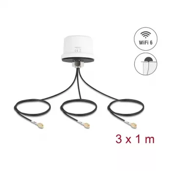 Išorinė antena DELOCK 81472 4G MIMO Dualband WiFi 6 su 2 x SMA ir 1 x RP‑SMA