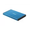 Išorinis dėklas HDD/SSD NATEC Rhino GO 2,5 colio — USB 3.0, SATA III, iki 4 TB, 9,5 mm, aliuminis, mėlynas