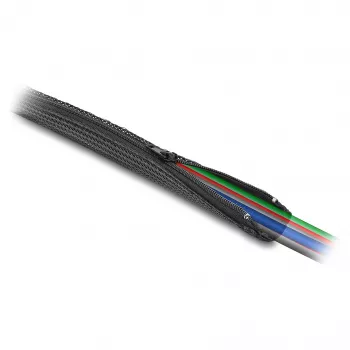 DeLOCK Braided Sleeve su užtrauktuku karščiui atspari 5 m x 50 mm juoda