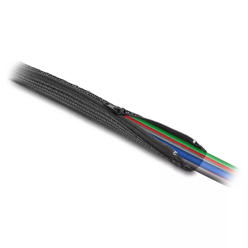 DeLOCK Braided Sleeve su užtrauktuku karščiui atspari 5 m x 50 mm juoda