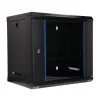 EXTRALINK LITE 9U 530x400 sieninis stelažinis kabinetas juodas su lentyna