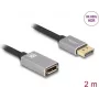 DeLOCK DisplayPort ilginimo laidas 8K 60 Hz 2 m pilkas metalinis be fiksatoriaus