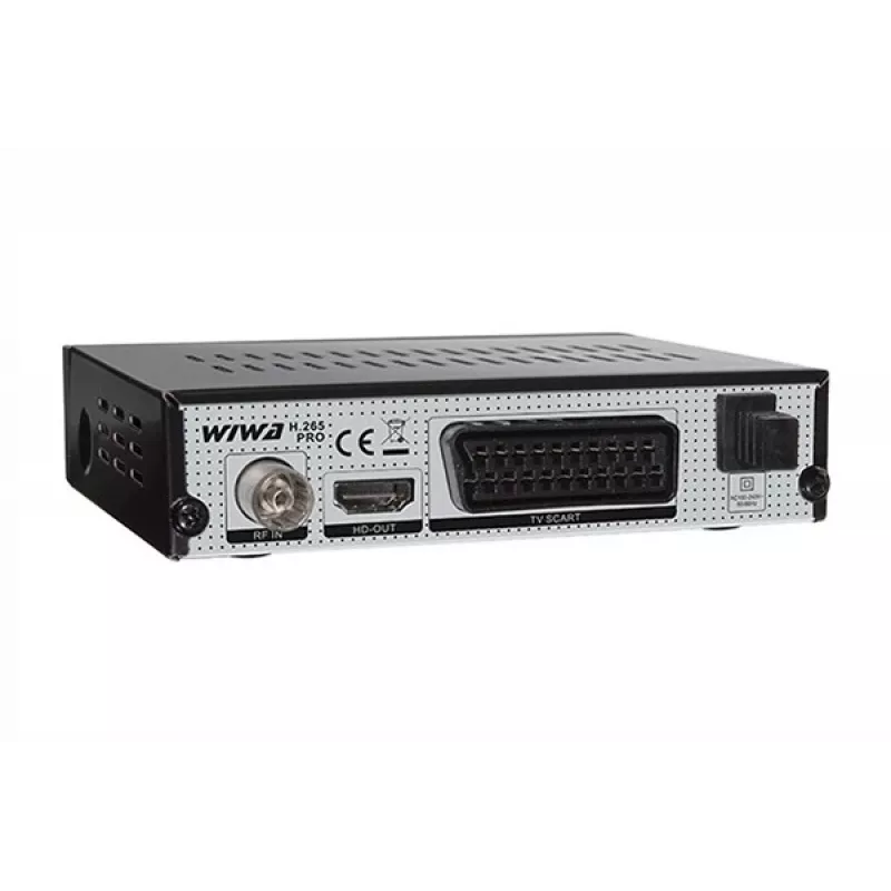 Skaitmeninis antžeminis TV imtuvas WIWA H.265 PRO DVB-T/DVB-T2 — Full HD, H.265, HDMI, SCART, USB, įrašymas