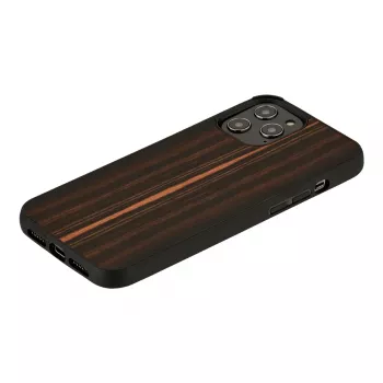 Dėklas Man and Wood iPhone 12 Pro Max – juodas kaip juodmedis, apsauginis kietas korpusas