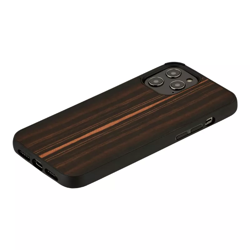 Dėklas Man and Wood iPhone 12 Pro Max – juodas kaip juodmedis, apsauginis kietas korpusas