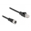 DeLOCK M12 adapteris D-coded 4 kontaktų moteriškas į RJ45 vyrišką 50 cm