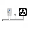 Termostatas DELOCK 66823, plastikinis korpusas IP20, 30 W, 250 V, 10 A, 43×60×33 mm, mėlynai pilkas