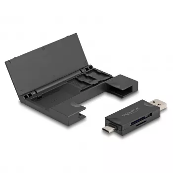 Card Reader DeLOCK 91014 USB 3.2 Gen 1 Type-A / Type-C Juodas MicroSD SD