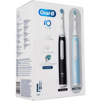 BRAUN Oral-B iO Series 3N elektrinis dantų šepetėlis juodas/mėlynas, 2 rankenos