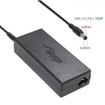Akyga AK-ND-73 maitinimo adapteris Zebra spausdintuvams, 100 W, 24 V, 4,17 A, 6,3 x 3,0 mm kampinis kištukas
