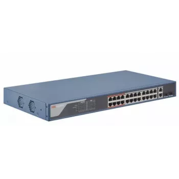Tinklo jungiklis Hikvision DS-3E1326P-EI — 26 prievadų, 14,8 Gbps perjungimo talpa