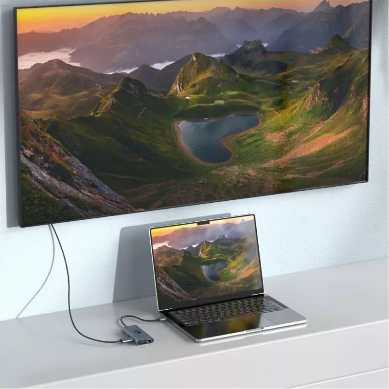 USB-C adapteris Hawk HW-HUB801 8 viename su HDMI ir Ethernet