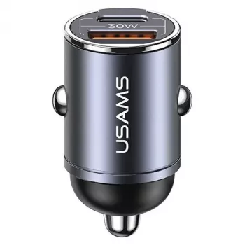 Automobilinis įkroviklis usams C38 30W — 1x USB-A + 1x USB-C greitas įkrovimas