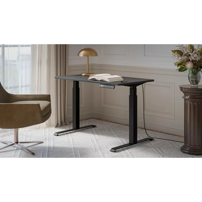 Reguliuojamo aukščio elektrinis stalas MOON 1210×670 mm juoda/antracitas
