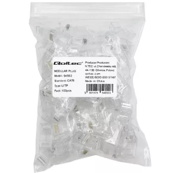 RJ45 modulinė jungtis QOLTEC 54552 CAT6 UTP, 100 vnt. pakuotė