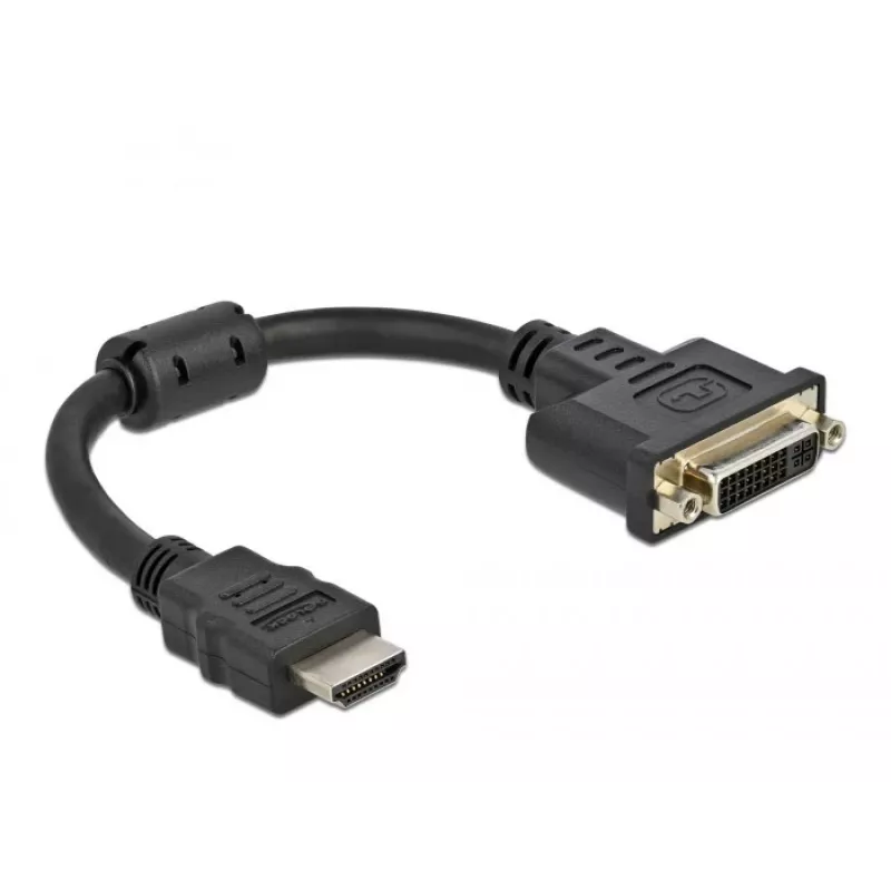 DeLOCK 65206 vaizdo kabelio adapteris HDMI į DVI-D, 0,2 m, juodas