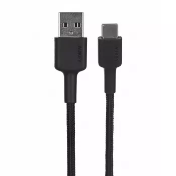 USB A į USB-C laidas AUKEY CB-CD30 0,9 m — juodas, pintas, USB PD 3.0, 0,48 Gbit/s