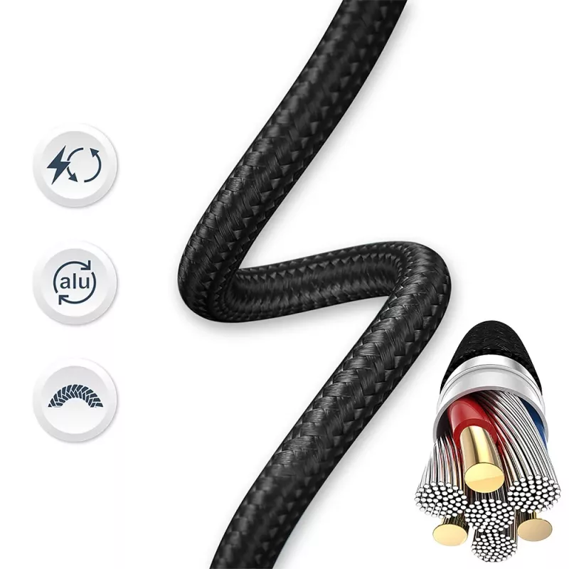 USB į Lightning laidas Tellur TLL155761, 1 m, 3 A, juodas