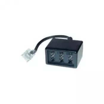 Tinklo kabelis ShiverPeaks S-Impuls TC 71280-8 RJ45 į 3× TAE-NFF, kištukas–kištukas, juodas permatomas