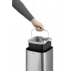 Šiukšliadėžė Durable NO TOUCH 6L stačiakampė nerūdijančio plieno sidabrinė juoda