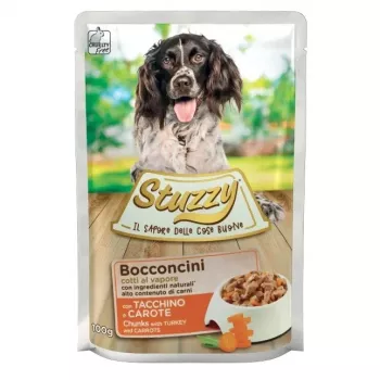 STUZZY Chunks with turkey and carrots - šlapias šunų maistas - 100 g