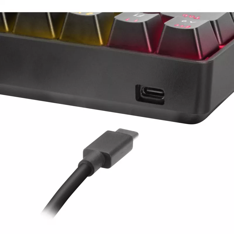 Mechaninė žaidimų klaviatūra Speedlink ATMOS RGB – kompaktiškas išdėstymas, RGB foninis apšvietimas