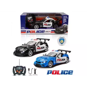 Madej R/C Policijos Automobilis su Šviesomis ir Atsidarančiomis Durimis – Nuotoliniu Būdu Valdomas Modelis