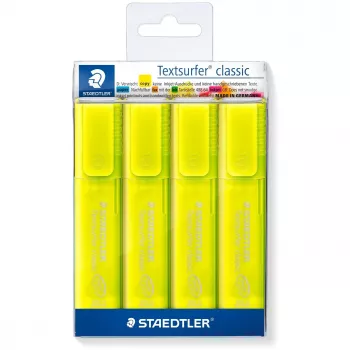 Markeris Staedtler 364-1P WP4 smailusis antgalis Geltona 4 vnt.
