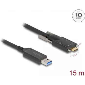 DeLOCK aktyvus optinis kabelis USB 10 Gbps Type-A kištukas į Type-C kištuką 15 m
