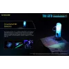 Raktų pakabuko žibintuvėlis Nitecore TIKI GITD BLUE pilkas, įkraunamas per USB, 1 lm, 55 mm, 12 g, IP66, atsparus smūgiams