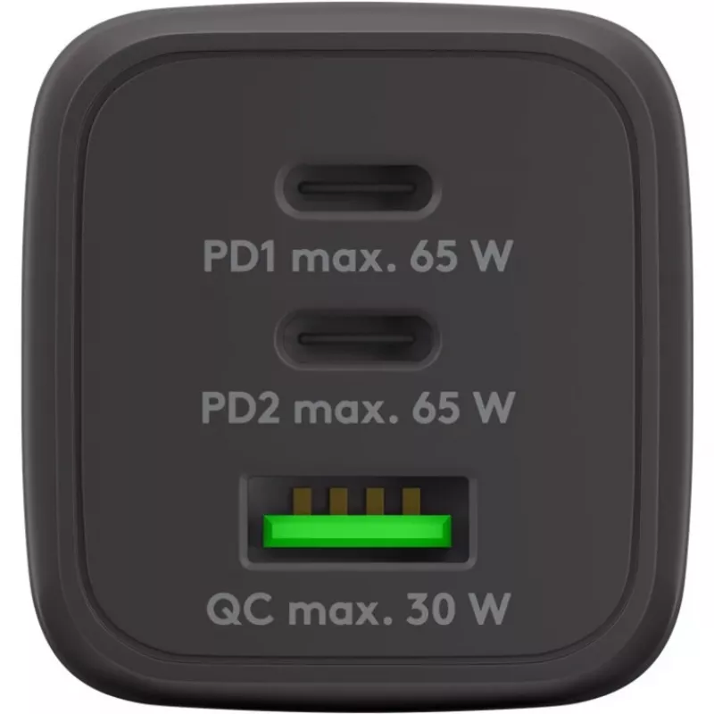 Goobay 64753 Įkroviklis mobiliesiems įrenginiams, ausinėms, išmaniesiems telefonams, planšetėms – juodas, greitasis krovimas, AC, vidaus naudojimui (64753)