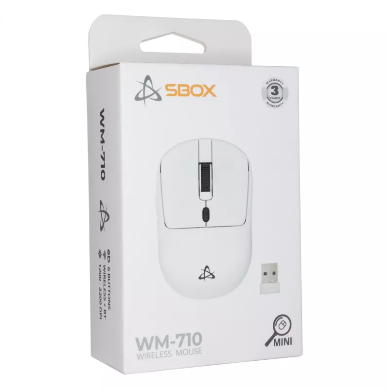 Belaidė pelė SBOX WM-710 balta