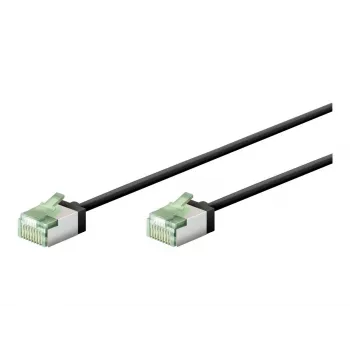 Wentronic goobay jungiamasis kabelis - RJ-45 (M) į RJ-45 (M) - 15 cm - 3,8 mm - U/UTP, neekranuotas - CAT 8.1 - halogenų neturintis, siauras, vytas - Juodas (74350)