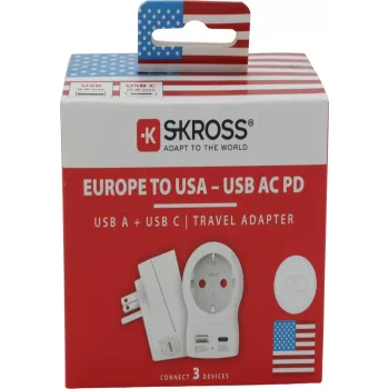Kelioninis adapteris Skross 1.500284-E Baltas