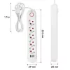 Maitinimo blokas MACLEAN MCE395 W – 5 lizdai, 3× USB A, 110–240 V AC, 2,1 A USB, max 2500 W, baltas, 1,5 m laidas