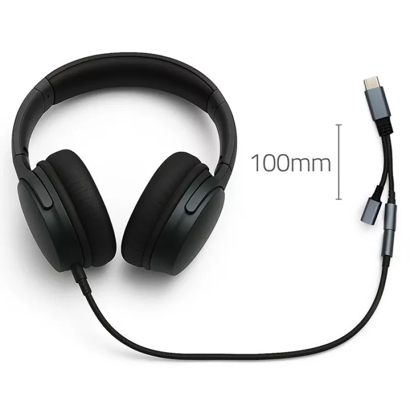 Adapteris 2v1 USB-C į USB-C ir 3,5 mm lizdą PD 15W