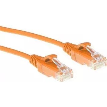 ACT Orange 2 metrų LSZH U/UTP CAT6 duomenų centro plonas lizdinis kabelis su apsauga nuo užkliuvimo ir RJ45 jungtimis