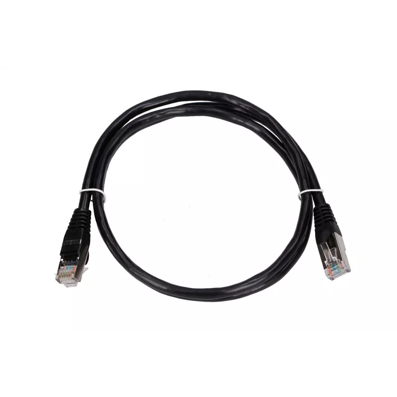 LAN pataisas Extralink Cat5e FTP 1 m, F/UTP ekranuotas, RJ-45 į RJ-45, juodas