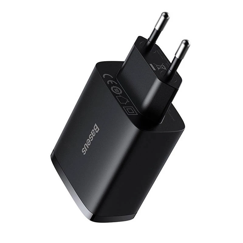 Baseus Compact Quick Charger, 3x USB, 17W (Juoda)