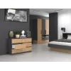 Komoda Top e shop M6 120 – Antracitas/Ąžuolas, 6 stalčių, 1200×300×770 mm, medžio drožlių plokštė