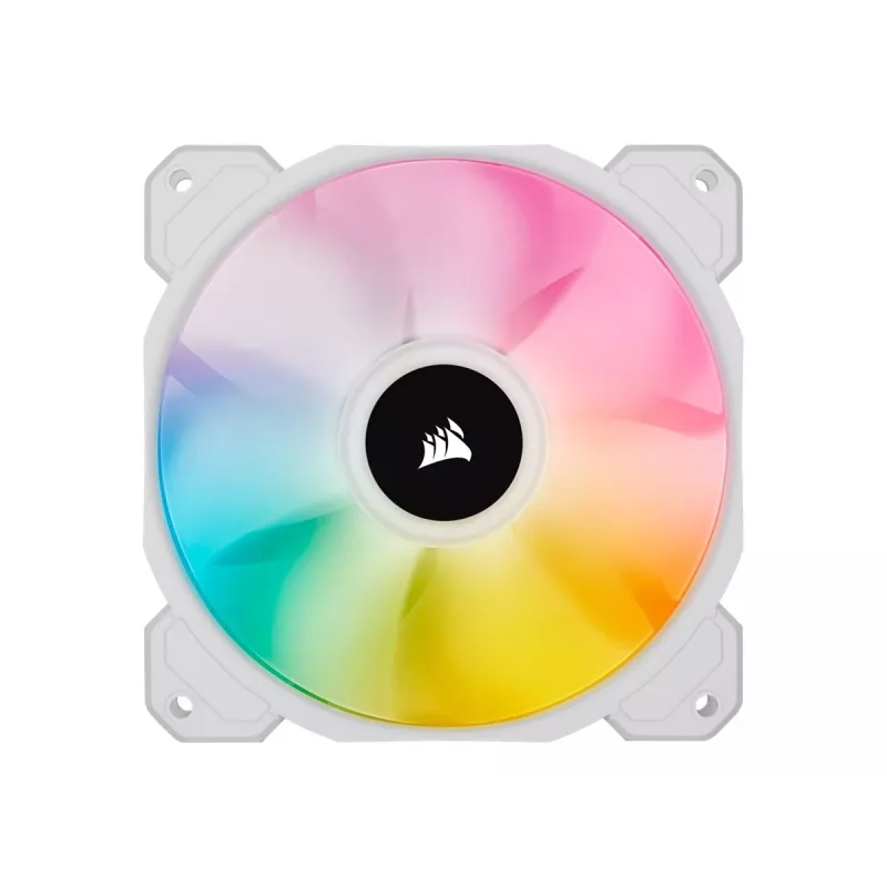 Corsair iCUE SP120 RGB ELITE Performance 120mm baltas PWM ARGB korpuso ventiliatorius (3 vnt. pakuotė)