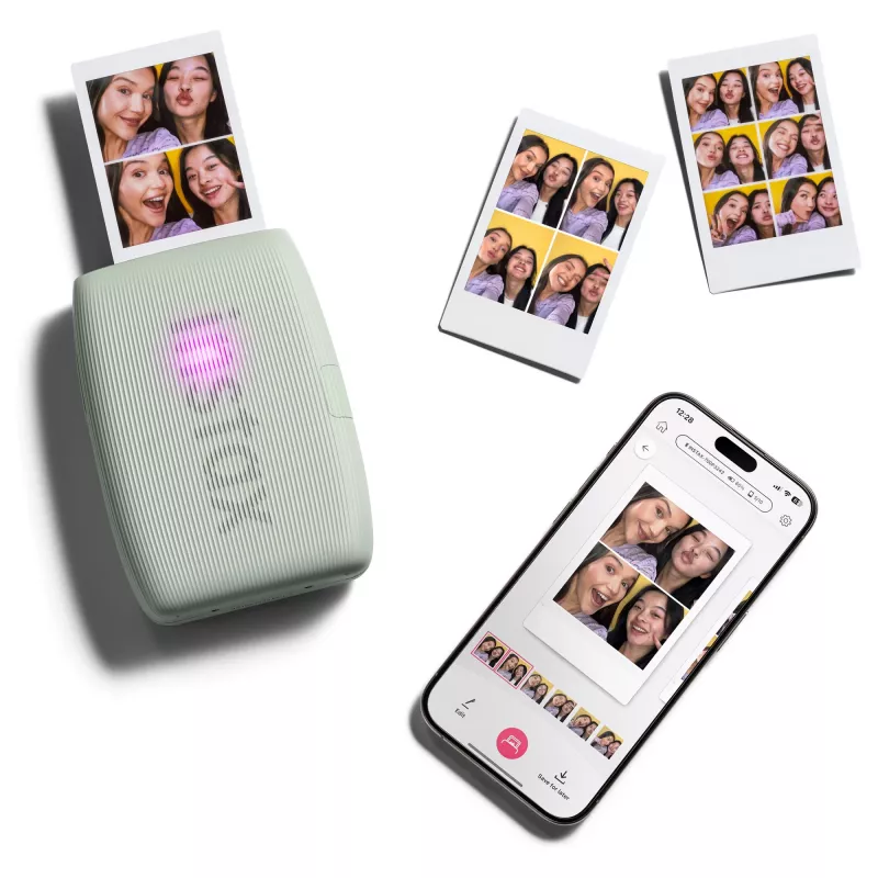 Momentinis spausdintuvas Fujifilm Instax Mini Link3 Šalavijų žalia – 800×600 DPI, spausdina 6,2×4,6 cm, Bluetooth, 0,21 kg