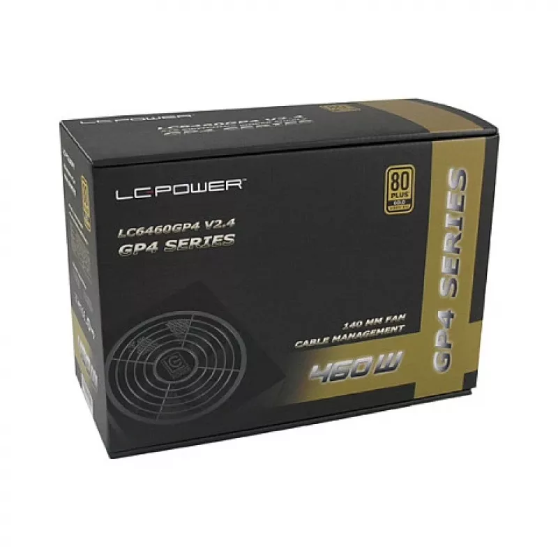 LC Power GP4 serija LC6460GP4 V2,4 - Maitinimo blokas (vidinis) - ATX12V 2,4 - 80 PLUS Gold - 460 W - aktyvus PFC (LC6460GP4)