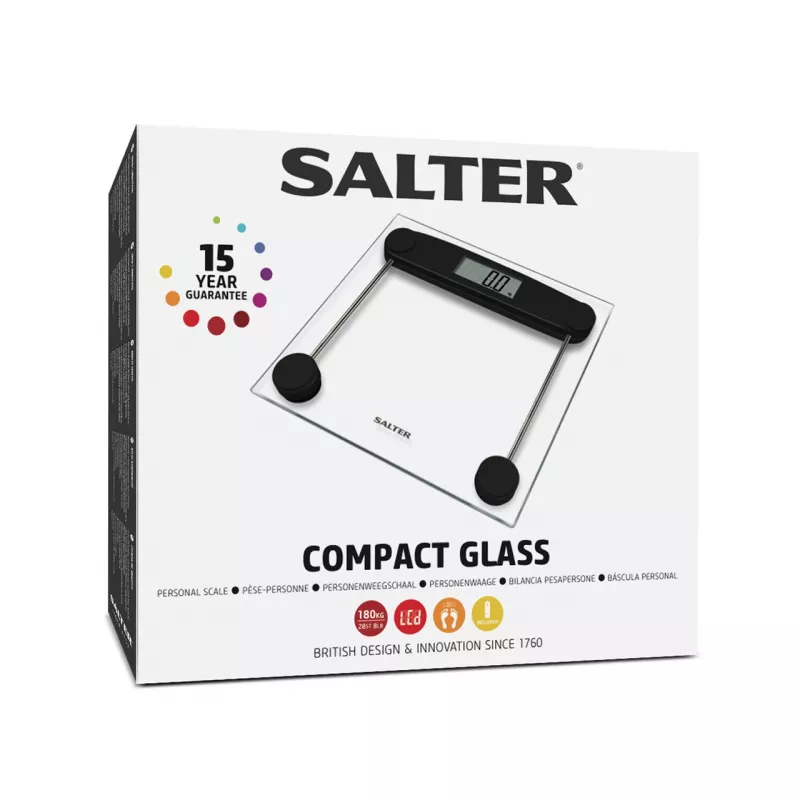 Svarstyklės Salter 9208 BK3R Compact Glass Electronic