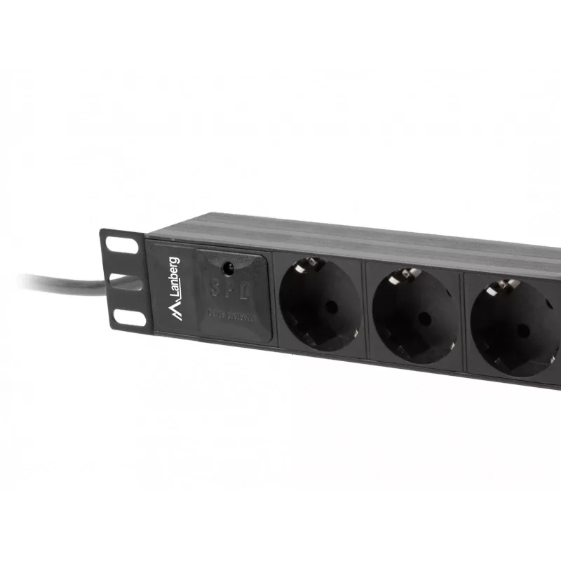 Lanberg PDU-03E-0200-BK maitinimo skirstytuvas (PDU) 3 AC lizdai 1U juodas