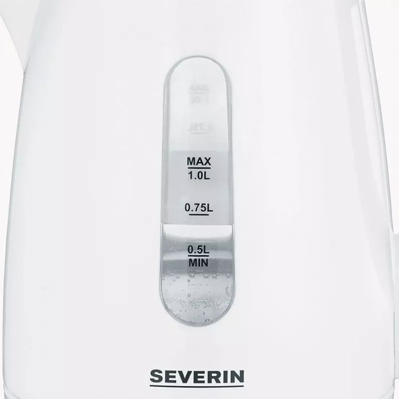 Elektrinis virdulys SEVERIN 1 L 2200 W baltas – belaidis, su 360° pagrindu, paslėptas kaitinimo elementas