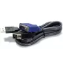 TRENDnet TK CU10 - KVM laidas - USB A tipo, 4 kontaktų, HD-15 (M) - HD-15 (M) - 3,1 m - Juoda (TK-CU10)