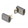 DeLOCK USB-C adapteris 40 Gbps USB Type-C PD 3.0 100 W vyriškas į moterišką kampuotas 8K 60 Hz metalinis
